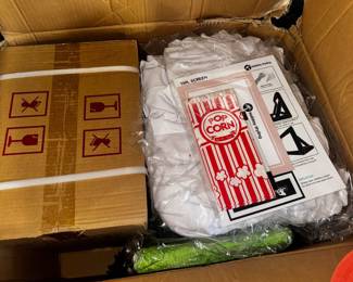 This is a blow up outdoor movie screen that is brand new
Also T shirts and T-shirt Printing machine