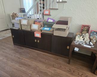 Large floor cabinet                                                                                                             Extensive record collection (mostly classical)                                                                                                
