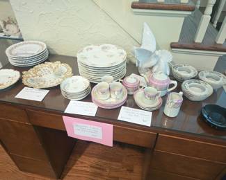 Various porcelain plates and bowls Lladro dove figurine