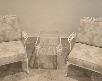 Vintage 3 piece patio set-totally refurbished, including new upholstery