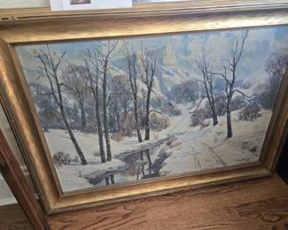 Original oil "Snowy Landscape" 1925                                         Paul Bettinger artist
