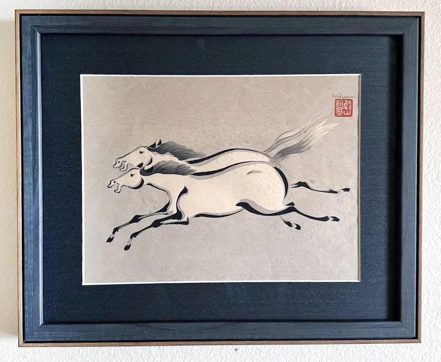 Print “Two Racing Horses” by Wakyosai