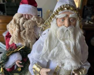 Holiday decor: Shiny Brite + assorted ornaments, figures, nativity sets, bobbleheads