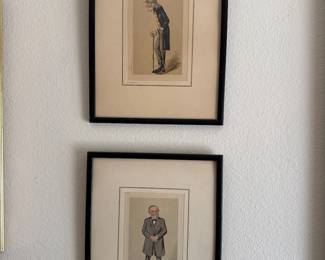 Lithographs by Sir Leslie Ward for Vanity Fair magazine c. 1893 (Rudolf Ludwig Karl Virchow + Sir Richard Owen)
