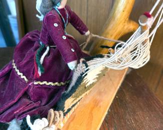 Vintage model of weaver at loom