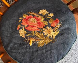 Needlework chair cushion