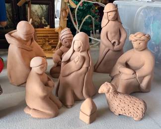 Holiday decor: Shiny Brite + assorted ornaments, figures, nativity sets, bobbleheads