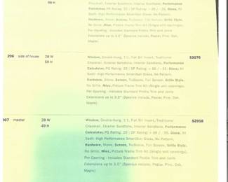 Andersen Window Invoice