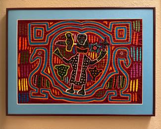 Framed mola art, Guatemala