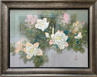 David Lee 'Flowers' L.E. lithograph 181/215, hand signed and numbered