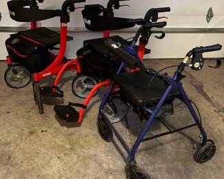 Drive Medical Nitro Dual Function Transport Wheelchair and Rolling Walker Combo,
Drive Medical Nitro Sprint Foldable Walker with Seat, Standard Height Lightweight
