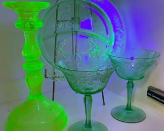 1930s Vaseline and Uranium Glass