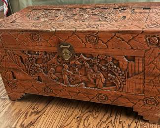 Antique Chinese camphor wood chest