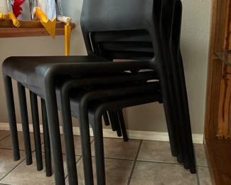 Knoll by Don Chadwick stackable black chairs, set of 4