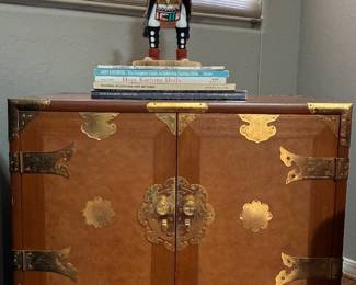 Korean tansy style wood chest, signed kachina