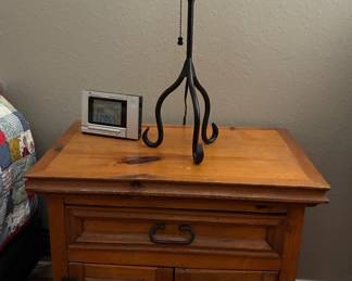 Rustic nightstand wrought iron hardware - pair