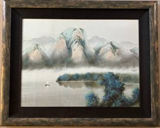David Lee 'Landscape' L.E. lithograph 139/215, hand signed and numbered