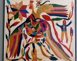 Vintage Otomi embroidery, Tenango