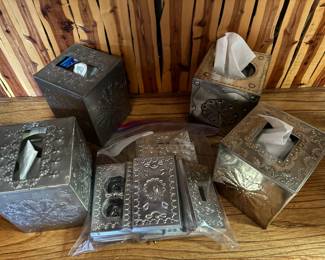 Mexico punched tin tissue box cover