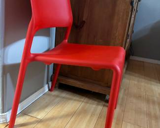 Knoll by Don Chadwick stackable red chair, 1