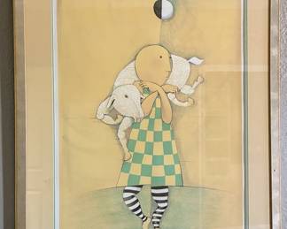Graziela Rodo Boulanger 'Boy with lamb' lithograph 27/150