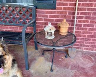 Metal Side Table - Bird Houses