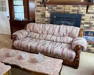 Bassett Sofa - Pink Marble Top Coffee Table