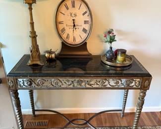 Entry table, lamp, clock