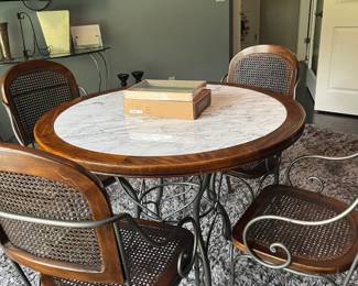 Round Marble top Table and Chairs