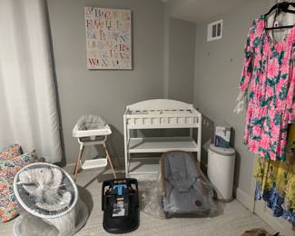 Baby Changing Table, more baby items, some ladies' clothes
