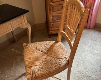 $90. Rush seat side chair.