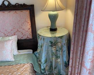 $180. A pair of celadon based lamps. 29 inches high.