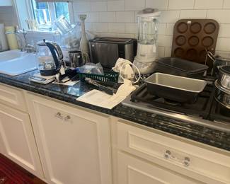Kitchen items for sale during in person shopping days.