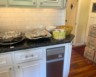 Kitchen items for sale during in person shopping days.