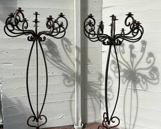 Wrought Iron candelabras. 62"h.