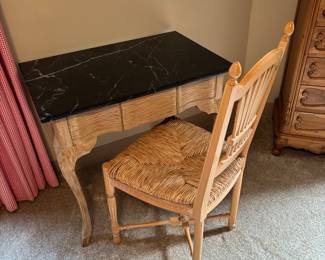 view of the chair with the desk