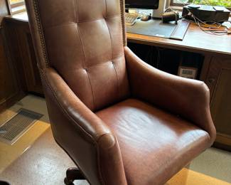 $360. Hancock & Moore leather desk chair. 28'w x 28"d x 45"h.