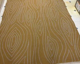 Abstract rugs - gold and gray tones. One 5' x 8' asking $180. One 8' x 10' asking $280