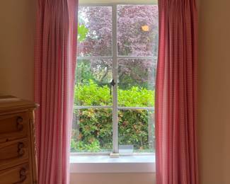 Gingham drapery panels