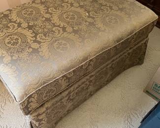 $80. An ottoman. 25.5 inches deep by 39 inches wide by 17.5 inches high.