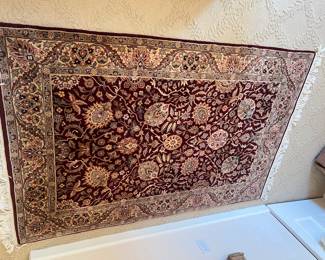 Burgundy antique oriental rug. 4' x 6'