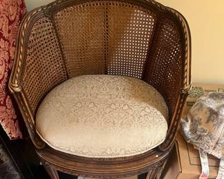 A pair of Antique caned chairs. each chair is 22 inches wide by 18 inches deep by 33 inches high. Caning is perfect.