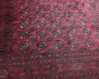 $480. Antique Bokhara oriental rug. 9'10" x 6' 9".