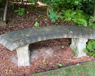 Curved cement bench 48" wide.