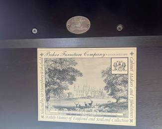 Baker Furniture information on the underside of the dining table.