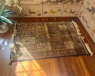 $260. Silk and wool rug.  Approx. 3'4"  x 4'9".
