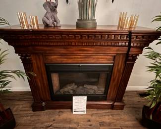 One of two electric fireplaces. 