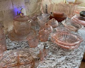 Beautiful Depression pink glass