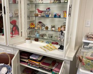 Sewing decor items, lots of fabric