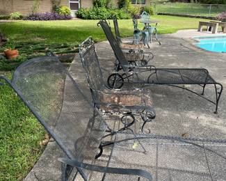 Iron pool loungers & chairs